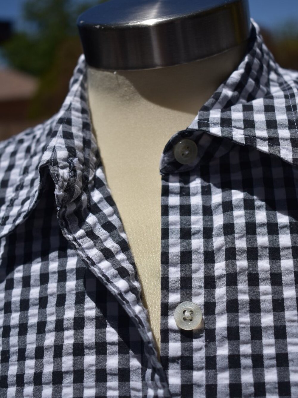 Lauren by Ralph Lauren Black & White Gingham Button-Up Shirt